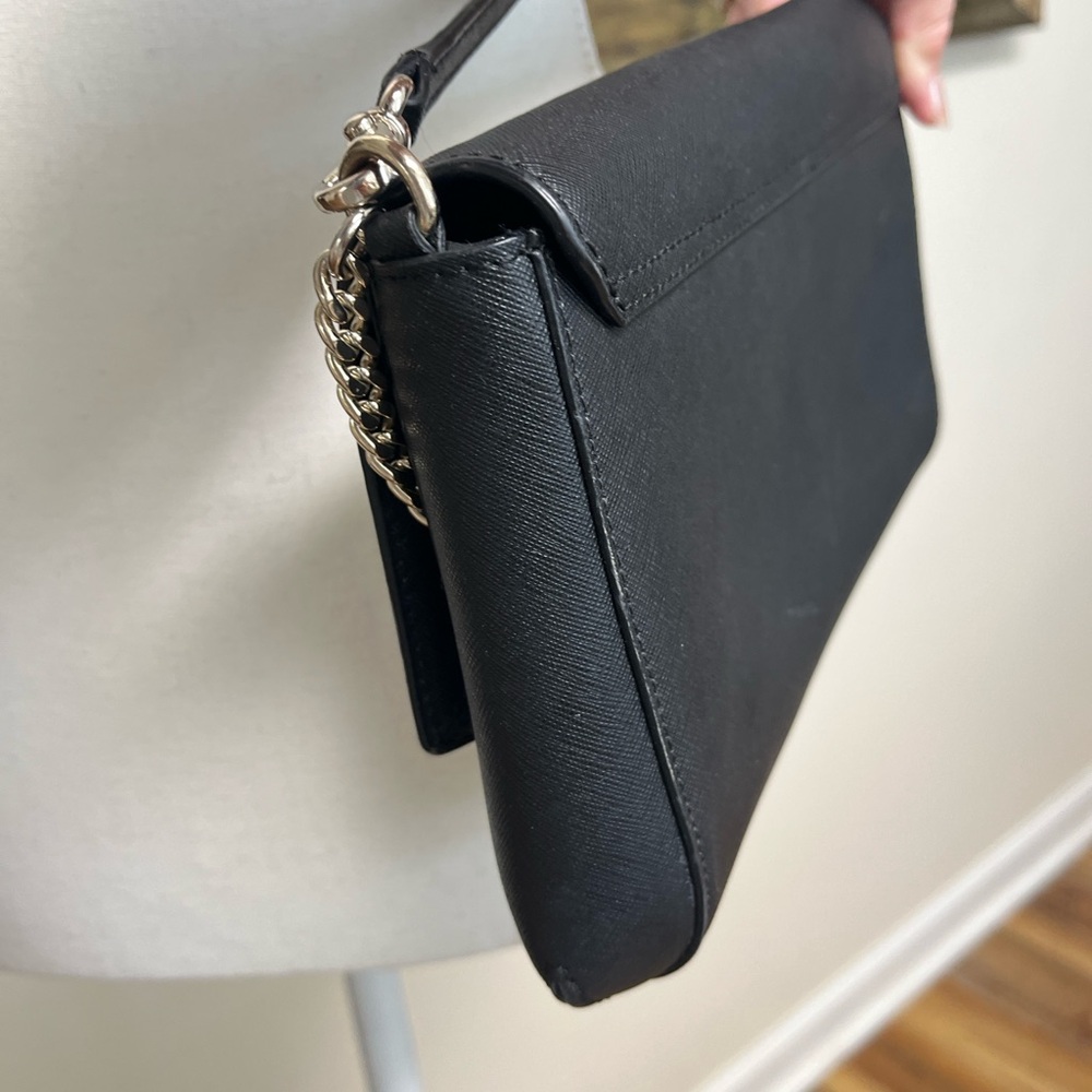 Kate Spade Black Crossbody, EUC with silver tone Chain Strap/ hardware. - Picture 8 of 15